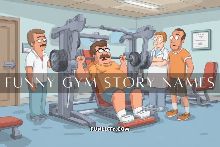 funny gym story names