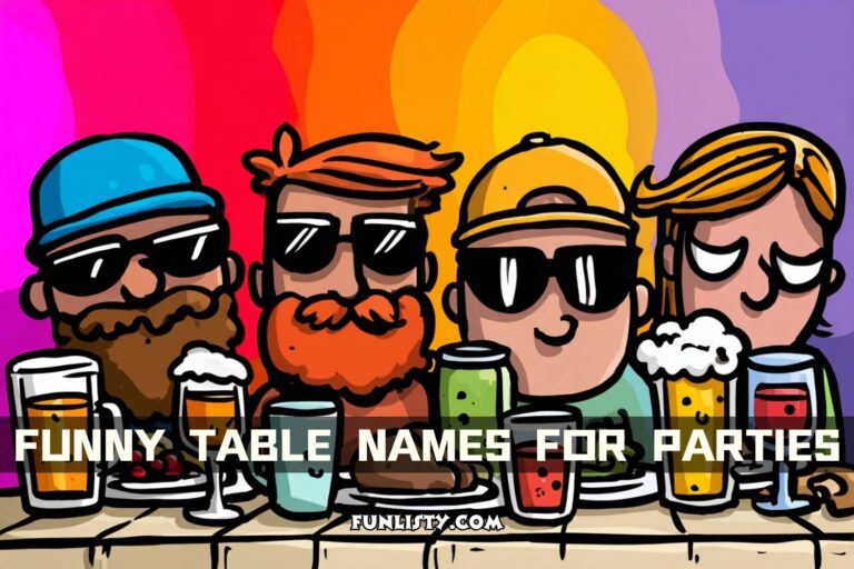 funny table names for parties